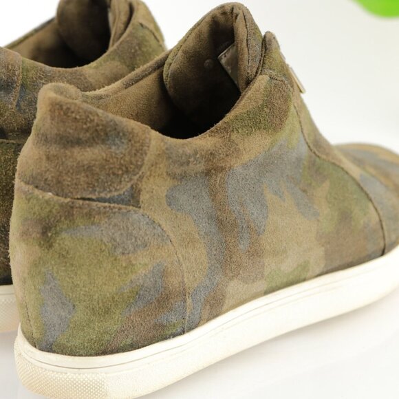 Blondo Womens Glenda Boot Size 9 Waterproof Camo Green Suede Hidden Wedge Heel - Picture 4 of 12